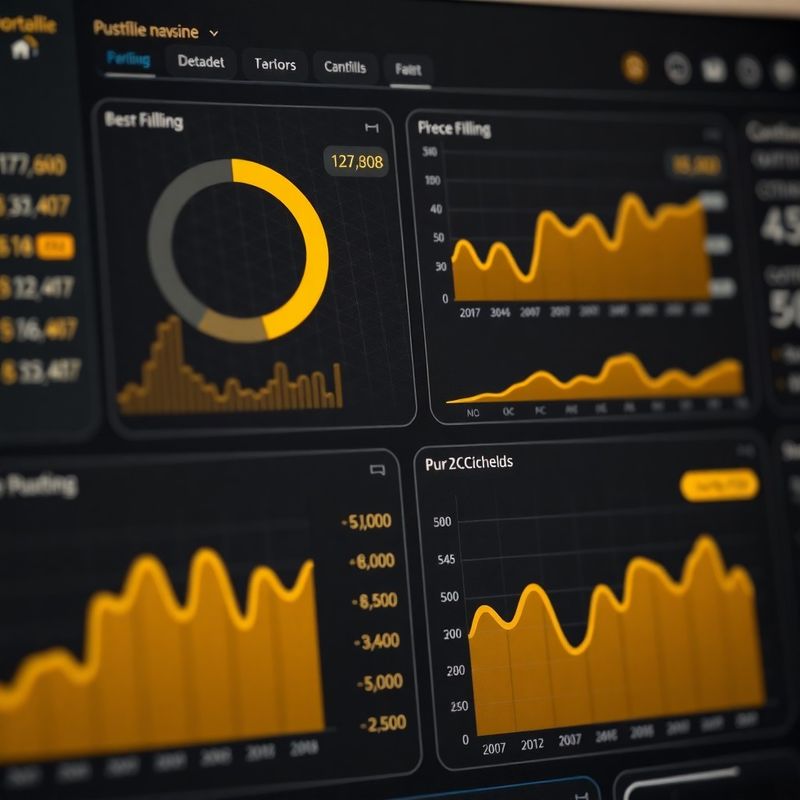 Rozhranie investičného dashboardu s viacerými panelmi grafov